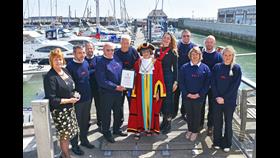 Lowestoft Lifeboat crew are awarded the Freedom of the Town by Lowestoft Town Mayor Sonia Barker