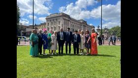 Group Photo, left to right, Liz Brown, Jim Brown, Linda Davidson, Gail Skeats, Edna Robinson, Ross Bennett, Philip McNamara, John Ashwood, Evelyn Bennett BEM, Nicola McKernan, Margaret Ramm, Avril Fulton