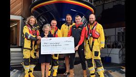 Deputy Coxswain Kirstan Gorvin, Teresa Davies, Deputy Head Launcher/crew member Paul Rimmer. Deputy Coxswain/Mechanic Nick Hichens, Launching Authority Ben George and RNLI volunteer crew member Rich Castle