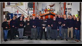 Porthcawl RNLI volunteers with His Majesty’s Lord-Lieutenant, Mr. Peter Vaughan QPM CStJ
