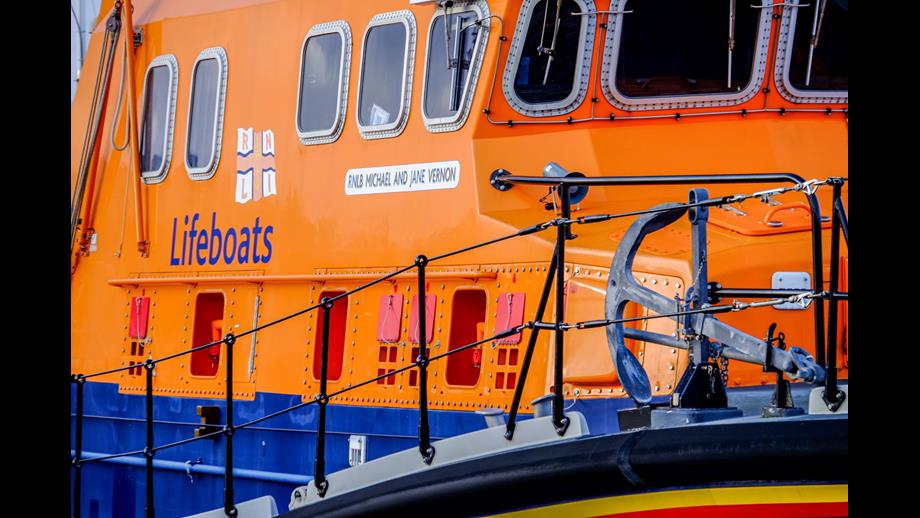 A view of the starboard side of RNLB Michael and Jane Vernon - 17-10 Lerwick Lifeboat