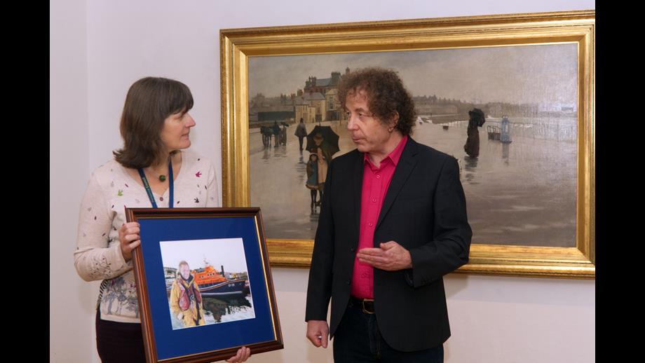 Picture depicts two people during the presentation