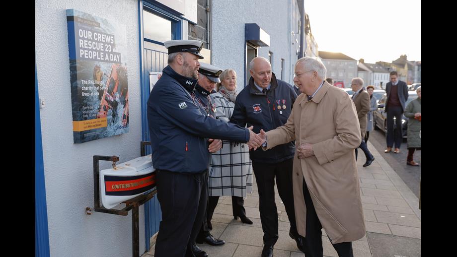 The Duke of Gloucester meeting members of Donaghadee RNLI 