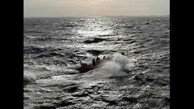 B-885 Julia and Angus Wright heading out to search for kitesurfer during storm Bert
