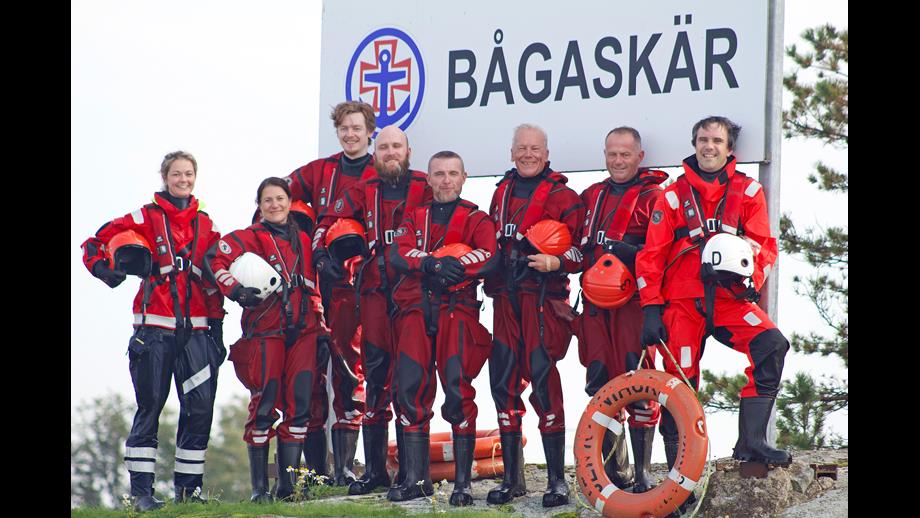 Participants on the Lifeboat Crew Exchange on the island of Bagaskar in Finland. Tamara is on the far left