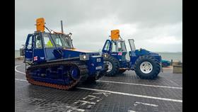 The old tractor (left) and its brand new replacement on changeover day (RNLI Margate)