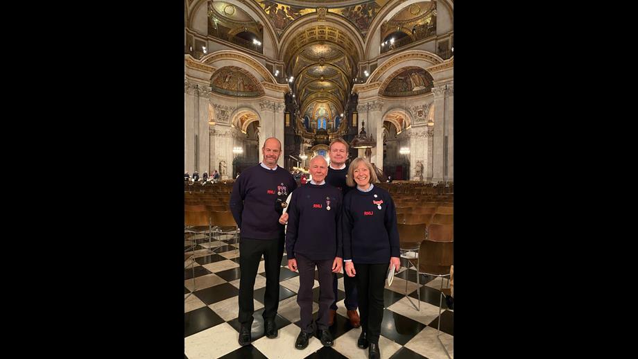 RNLI Volunteers at ANSS Left to Right Ian Smith, Station Manager, Gravesend LBS Graham Jaggers, Launch Authority, Teddington LBS Paul King, Crew, Tynemouth LBS – 200th anniversary this year too Miranda Jaggers, Water Safety Officer, Teddington LBS