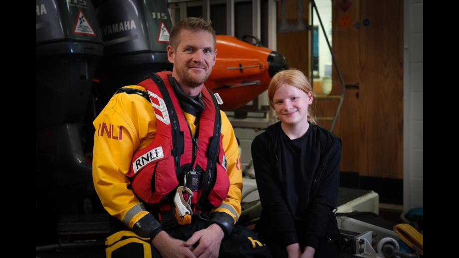 Andy and Billie at Mudeford lifeboat station