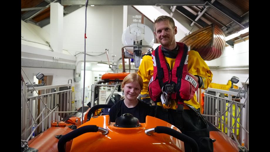 Andy and Billie at Mudeford lifeboat station