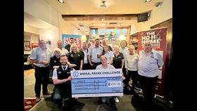 The attached picture shows Mike Dudley, the event organiser presenting a cheque to the crews of West Kirby, Hoylake, and New Brighton RNLI at the Railway, Meols.