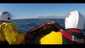 Troon RNLI D class inshore lifeboat Sheena at sea