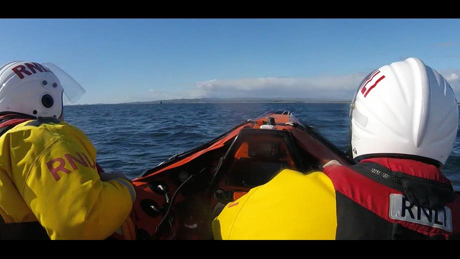 Troon RNLI D class inshore lifeboat Sheena at sea