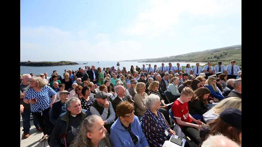Attendees at the opening of Arranmore RNLI's new station