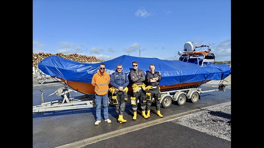 Arran RNLI volunteers collect Rachel Hedderwick after four month refit