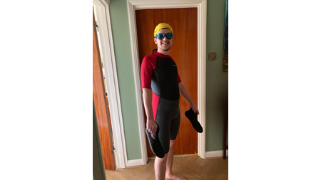 Henry in his wetsuit