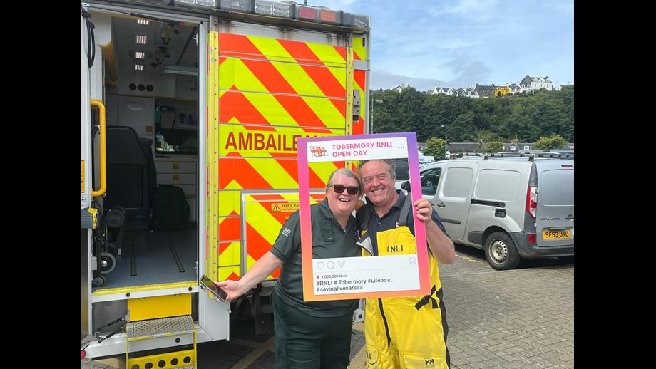 Second Mechanic Tomo, and Mairi from the Scottish Ambulance Service