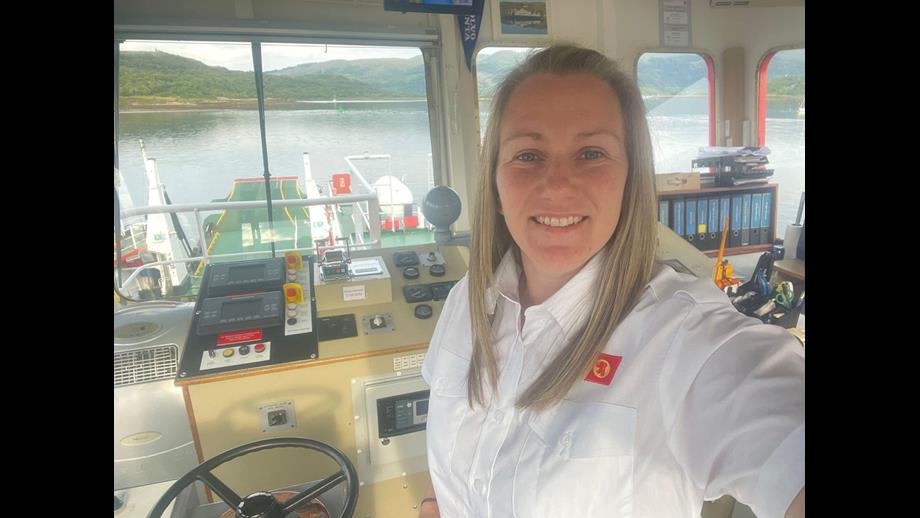 In the wheelhouse of the ferry