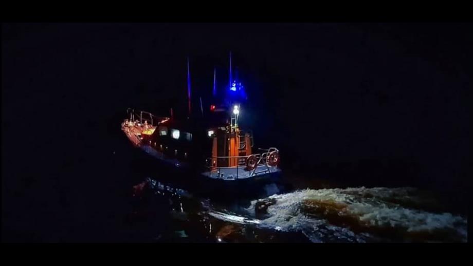 Girvan Lifeboat launching in darkness