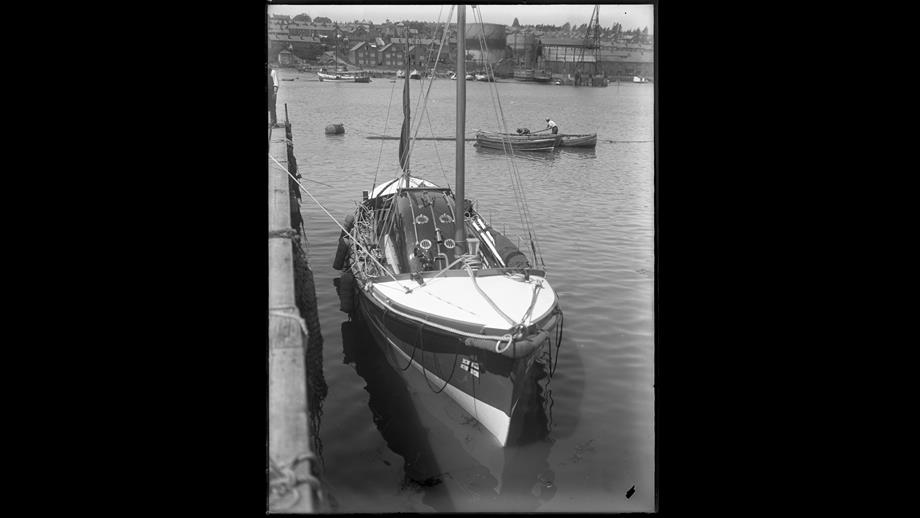 Sheringham RNLI Lifeboat Foresters Centenary 1936-1961 Liverpool class ON 786 moored in harbour