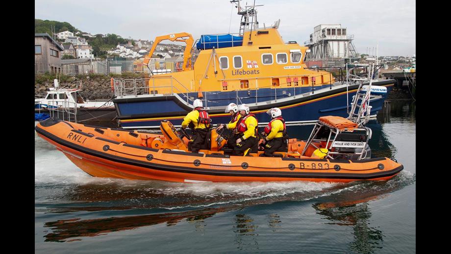 Pic shows Penlee's two RNLI lifeboats