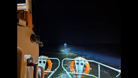 Scarborough ALB towing the fishing vessel back to Scarborough Harbour
