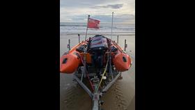 Port Talbot RNLI making ready to launch for a tier one assessment