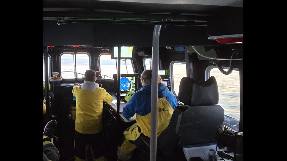 Crew navigating to the start point of the search. 