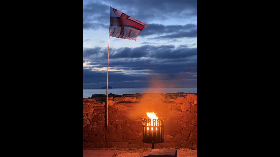 Fire in a brazier.