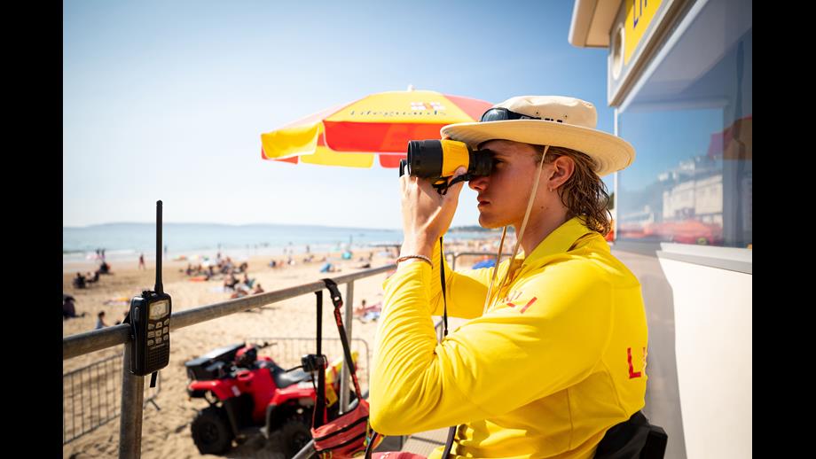 A lifeguard keeping watch