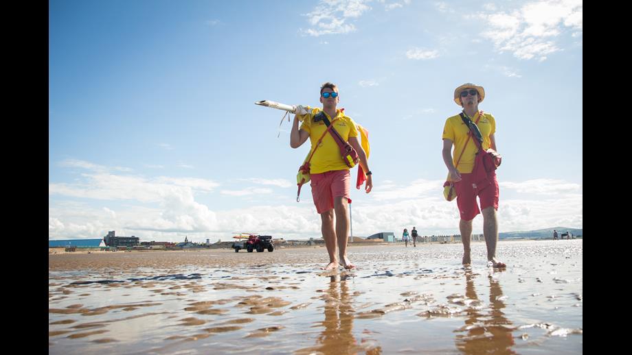 Two lifeguards patrolling 