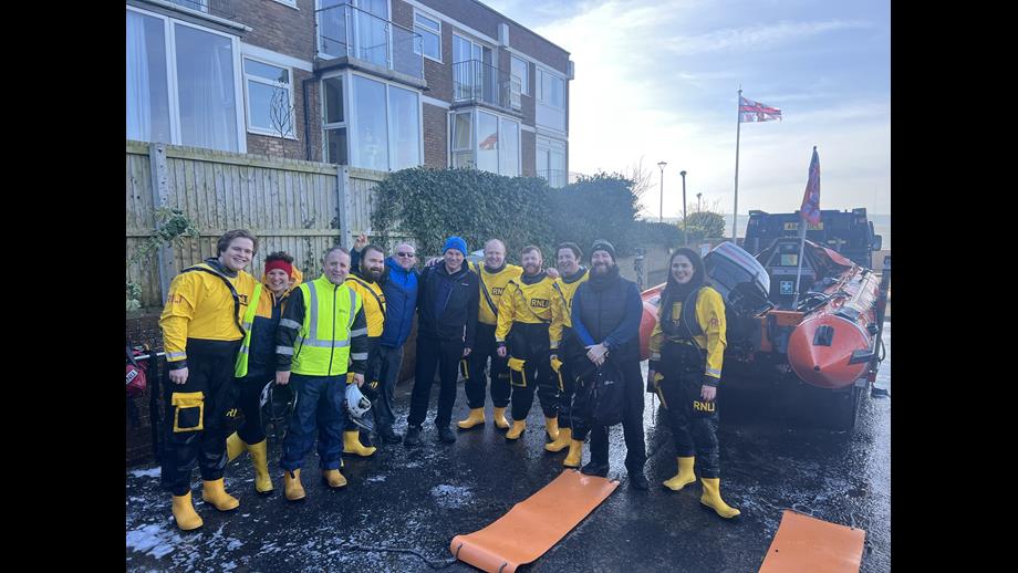 West Kirby Lifeboat Crew with Casualties 