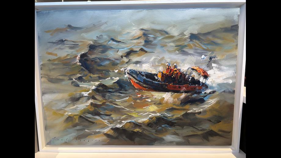 A painting gifted to Roger by artist and ex-crew member Tony Parsons