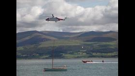 Daytime Picture of the Coastguard Helicopter and Beaumaris Atlantic 85 Lifeboat