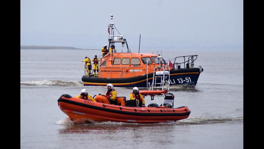 Burnham's Atlantic 85 escorting the Barry Dock Shannon into the river Brue