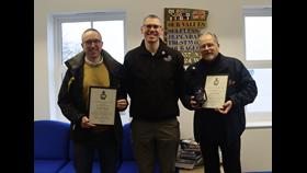 Left to right: Simon Perks, Simon Chapman &amp; Geoff Vian receive their awards