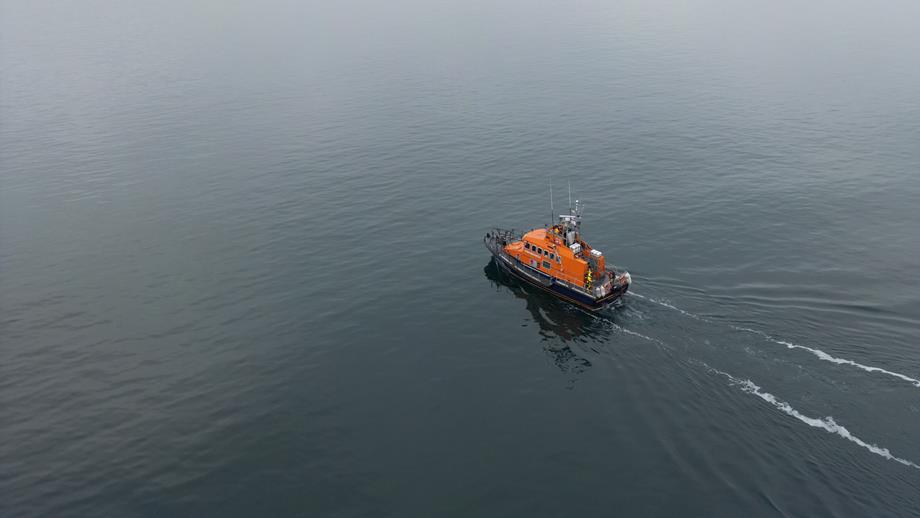 A view of Portree lifeboat Stanley Watson Barker on exercise off Rona.