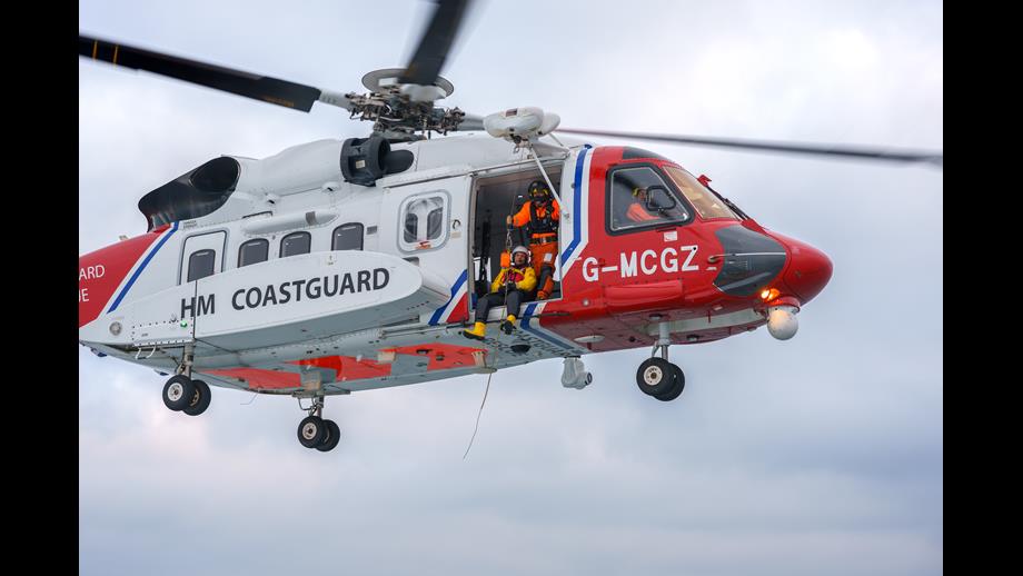 Coxswain/Mechanic Simon Jeffery onboard Coastguard Helicopter Rescue 924