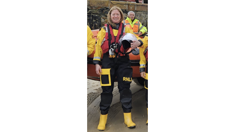 Katherine Nash, Newhaven RNLI ILB Navigator on training in Newquay