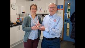Heather was presented the award by Dai Jenkins, Aberystwyth RNLI's longest serving volunteer (having dedicated over 60 years to the charity)