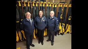 L-R: Willie Murphy, Chair of Sligo Bay RNLI Eithne Davis, Launch Authority Dermot Gillen Lifeboat Operations Manager Sligo Bay RNLI
