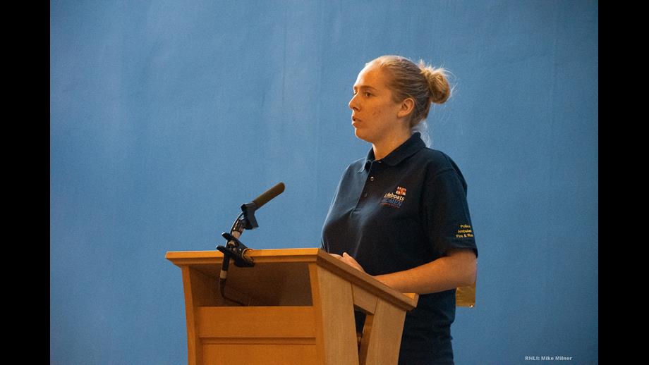 Anna Heslop, RNLI Cullercoats Helm and Regional Operations. 