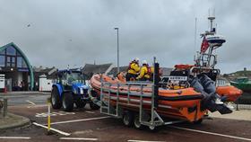 Portaferry Lifeboat Blue Peter V launches on latest call out