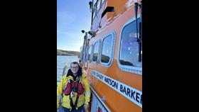 Stuart Nicolson pictured onboard Portree lifeboat Stanley Watson Barker