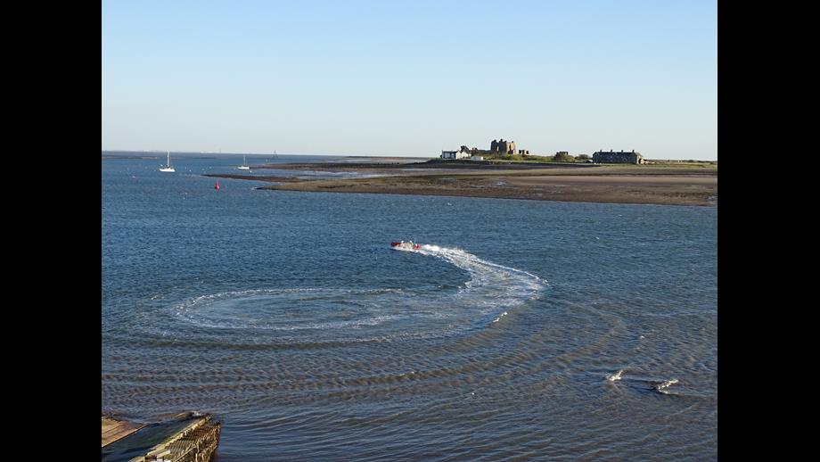 Barrow Inshore Lifeboat with Piel Island in the Background
