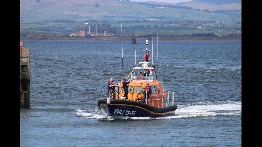 The new Troon lifeboat 'Roy Barker VI' heads into Troon