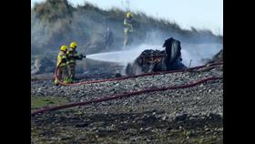 Boat on fire 