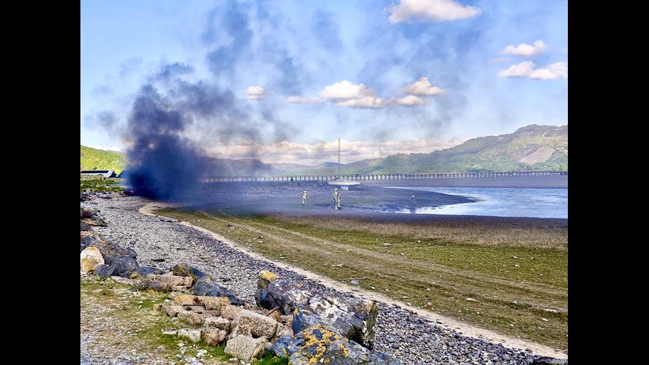 Boat on fire