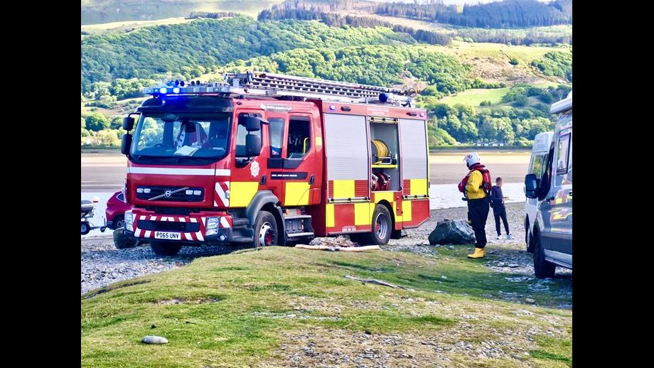 fire Engine and RNLI Crew