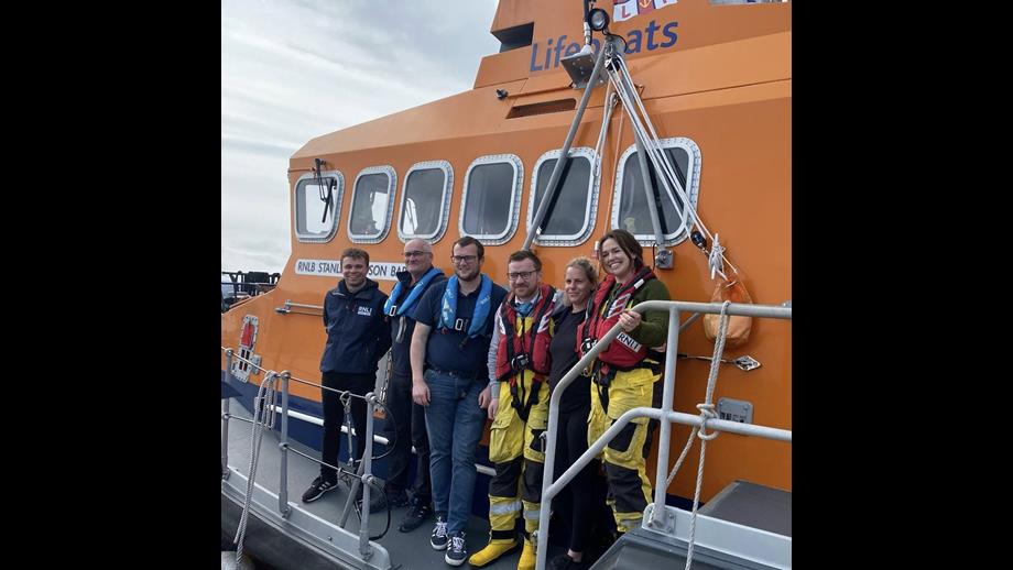 Portree RNLI crew onboard the lifeboat Stanley Watson Barker
