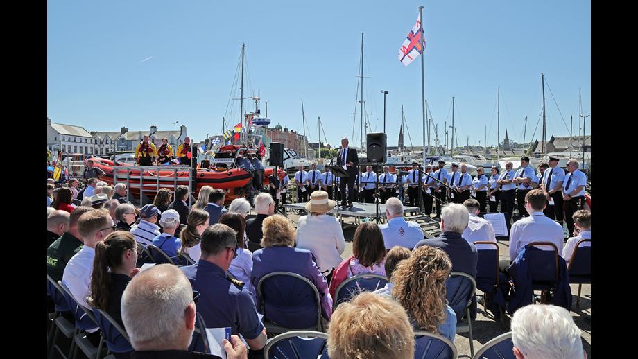 The crowd watching on Bangor RNLI names new lifeboat Ruby Robinson 